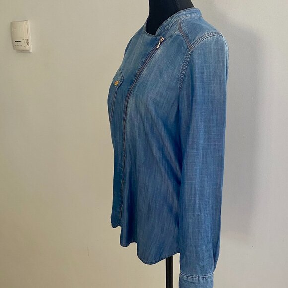 7 For All Mankind Denim Blouse - Picture 5 of 9